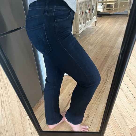 MOTHER Women's Straight Leg Jeans - Dark Blue - Picture 10 of 14